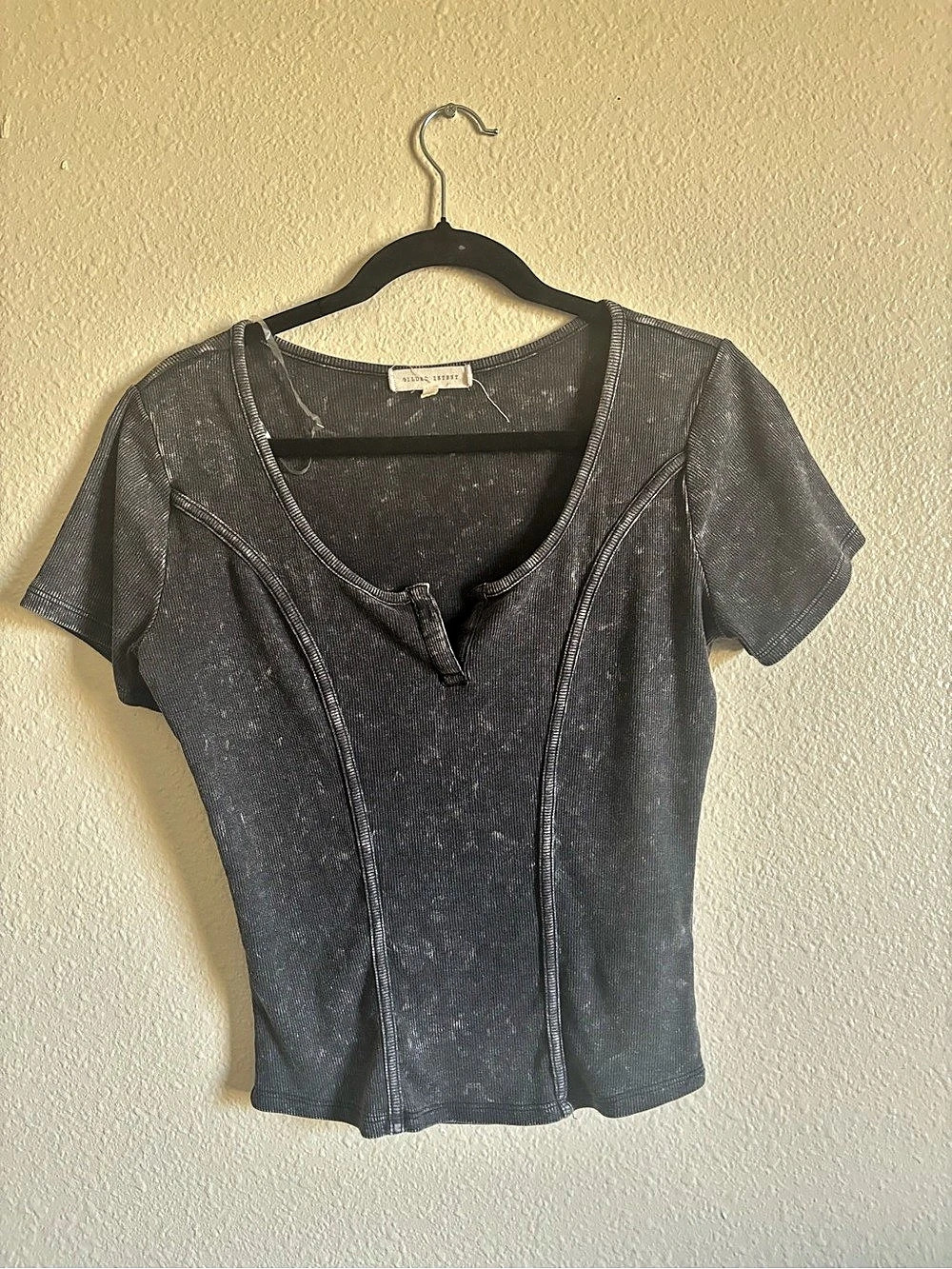 Washed Notch Neck Top- Gilded Intent - Buckle XS